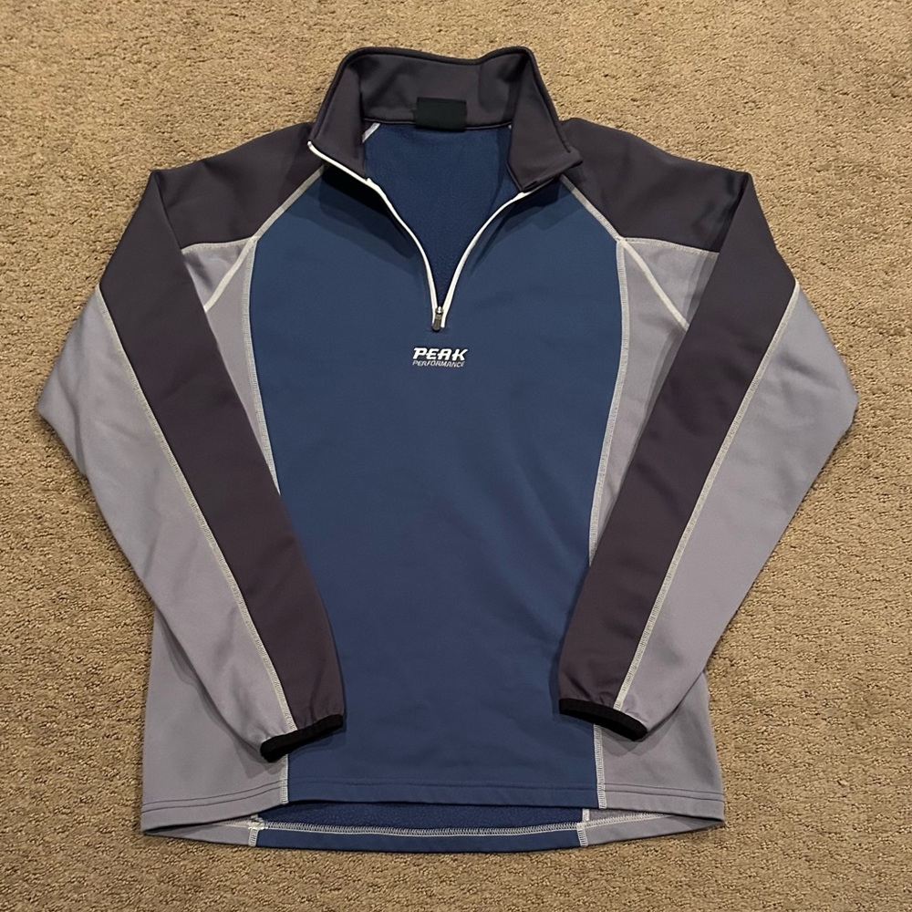 PEAK PERFORMANCE Blue Pullover size M Mens 1/4 Zip Casual Outdoors